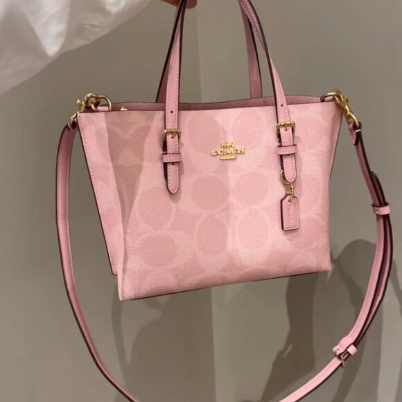 Coach Mollie Tote Bag 25 In Signature Canvas CAL50, Powder pink - Picture 3 of 5